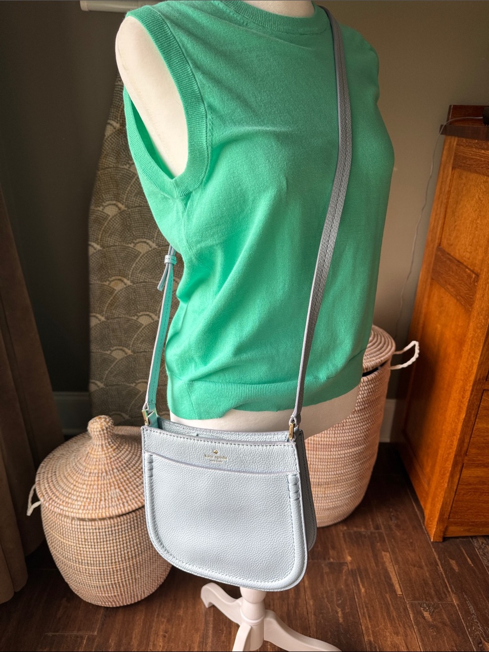 kate spade light blue pebbled leather crossbody bag - Picture 8 of 8